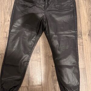 Black Tape_ Sleek Faux Leather Pants